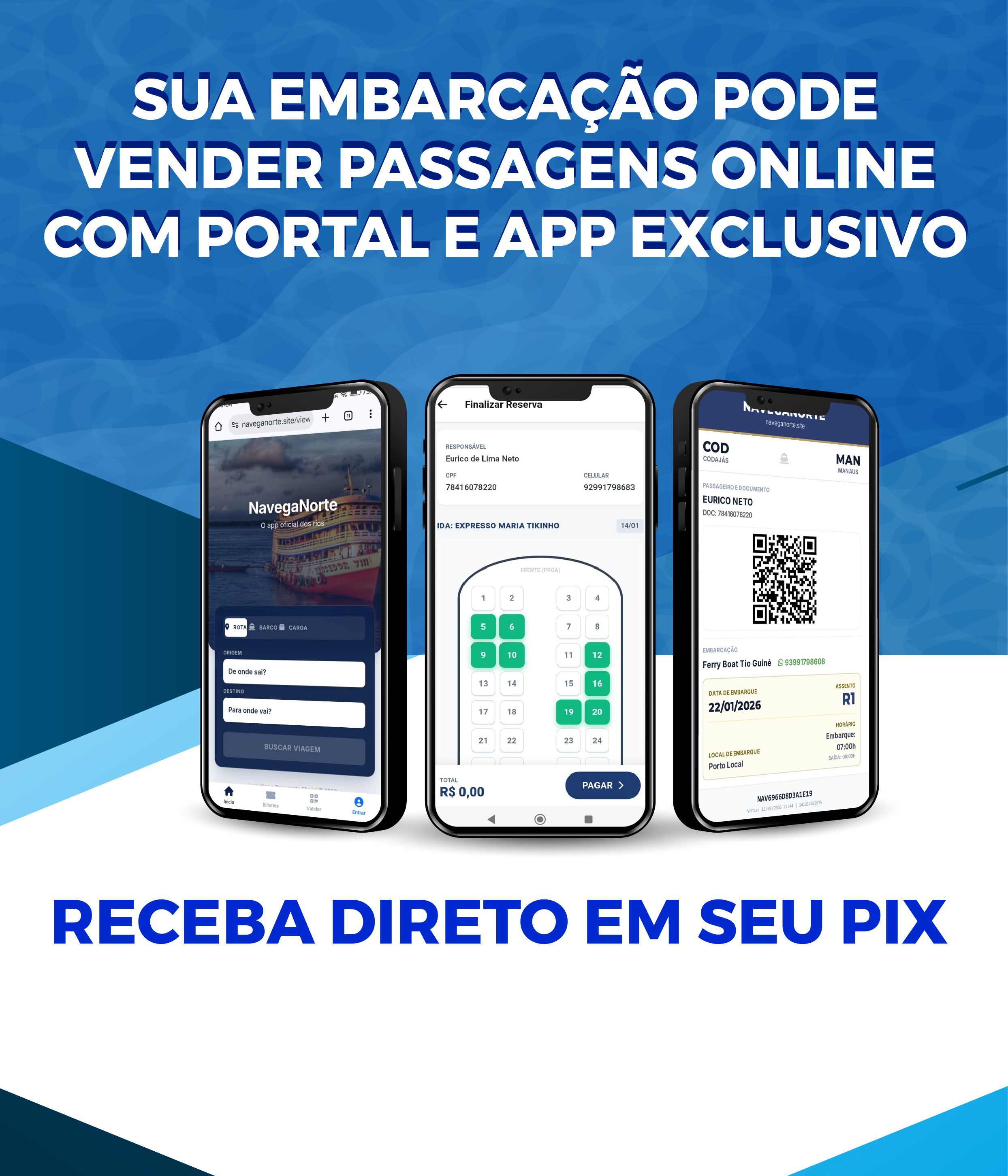 Portal de vendas de passagens online para sua embarcação
